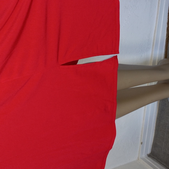 Anthony Original Red Short Sleeve With Cape Over Midi Dress - Picture 5 of 6